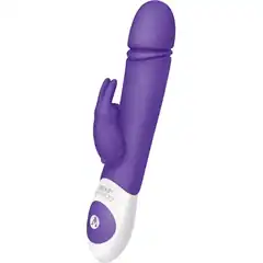  Фиолетовый вибратор с функцией толкания Thrusting Rabbit 
