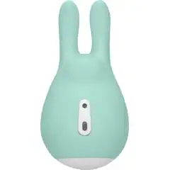  Зеленый клиторальный стимулятор Love Bunny с ушками 9,5 см 
