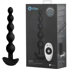  Черные анальные бусы с 3 моторами B-Vibe Cinco Anal Beads 20,5 см 