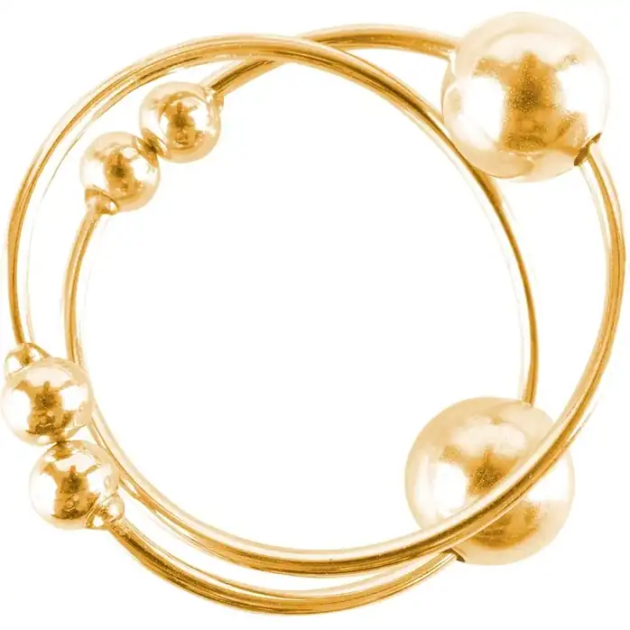 Золотистые клипсы на грудь с шариком Gold Nipple Bull Rings - Fetish Fantasy Series. Фотография 3.