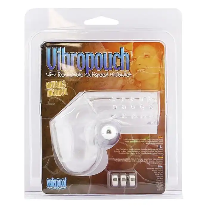 Силиконовая насадка на пенис с вибрацией VIBRATING SILICON COCK POUCH. Фотография 2.