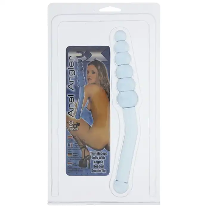 Голубая анальная ёлочка с ручкой Anal Angler - 23 см. Фотография 2.