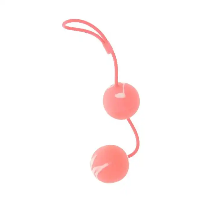 Вагинальные мягкие шарики MARBILIZED DUO BALLS PINK. Фотография 2.