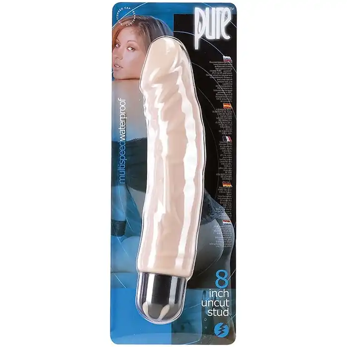 Водонепроницаемый рельефный вибромассажер PURE STUD FLESH - 20,3 см - Pure Vibes. Фотография 2.