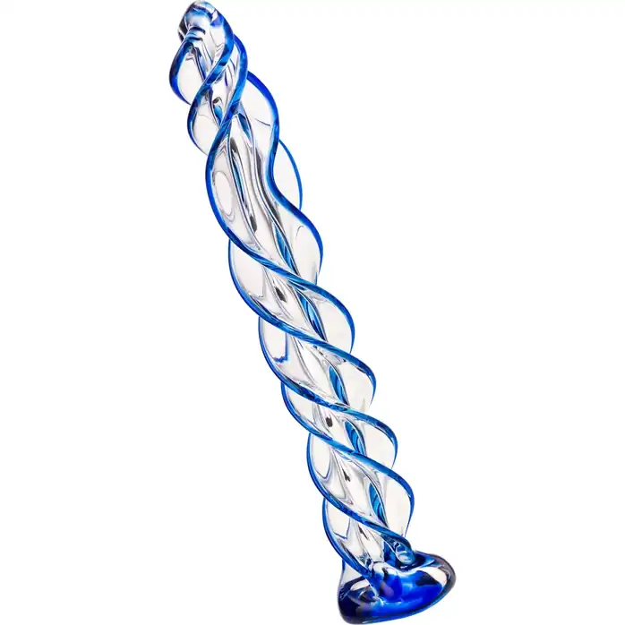 Прозрачный спиралевидный стимулятор из стекла - 18,5 см - Sexus Glass. Фотография 3.