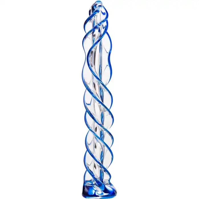 Прозрачный спиралевидный стимулятор из стекла - 18,5 см - Sexus Glass