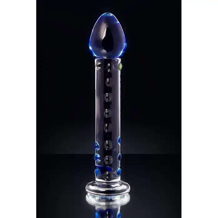 Стеклянный фаллос с цветными бусинами - 18 см - Sexus Glass. Фотография 10.