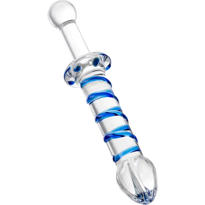 Двусторонний стеклянный фаллоимитатор - 22,5 см - Sexus Glass. Фотография 3.