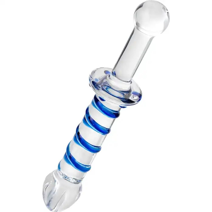 Двусторонний стеклянный фаллоимитатор - 22,5 см - Sexus Glass. Фотография 4.