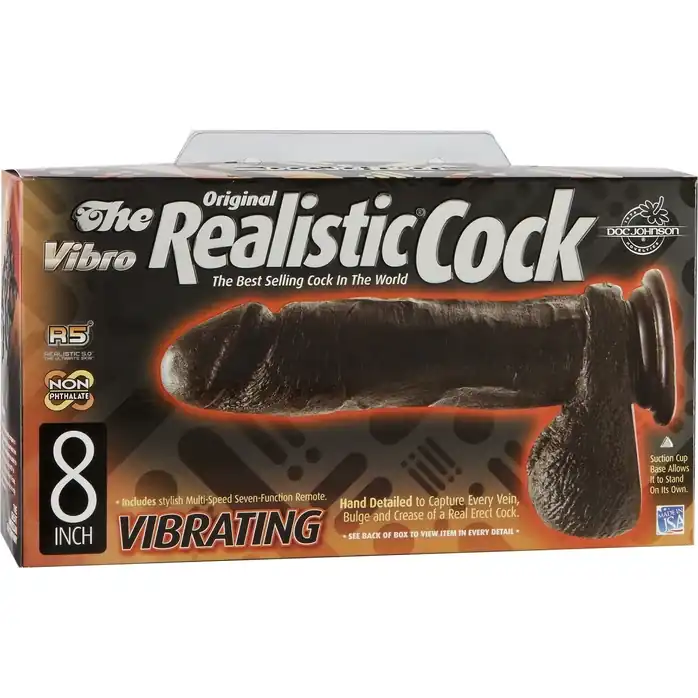 Реалистичный темнокожий вибратор на присоске - 19,3 см - The Realistic Cock. Фотография 2.