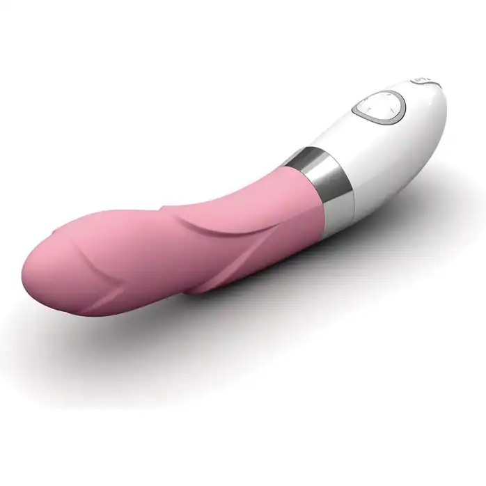 Розовый, украшенный лепестками вибратор Iris Pink - 22 см