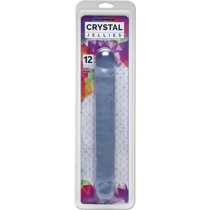 Лесбийский фаллоимитатор из прозрачного материала - 31 см - Crystal Jellies. Фотография 2.