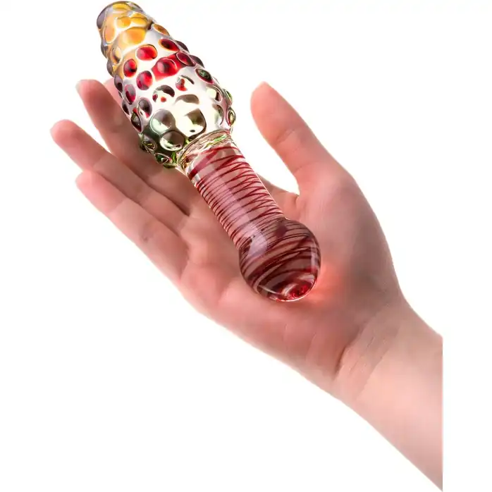 Двусторонний стеклянный фаллос с головкой-конусом - 17,5 см - Sexus Glass. Фотография 2.