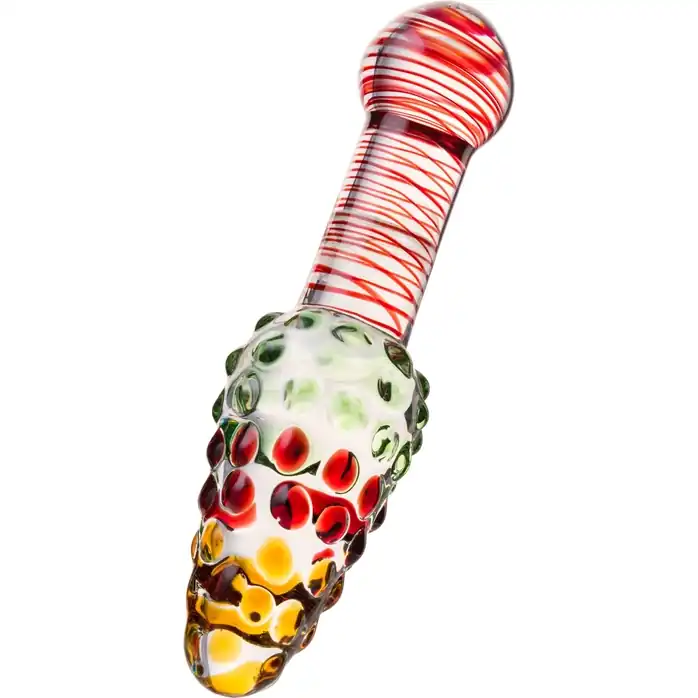 Двусторонний стеклянный фаллос с головкой-конусом - 17,5 см - Sexus Glass. Фотография 3.