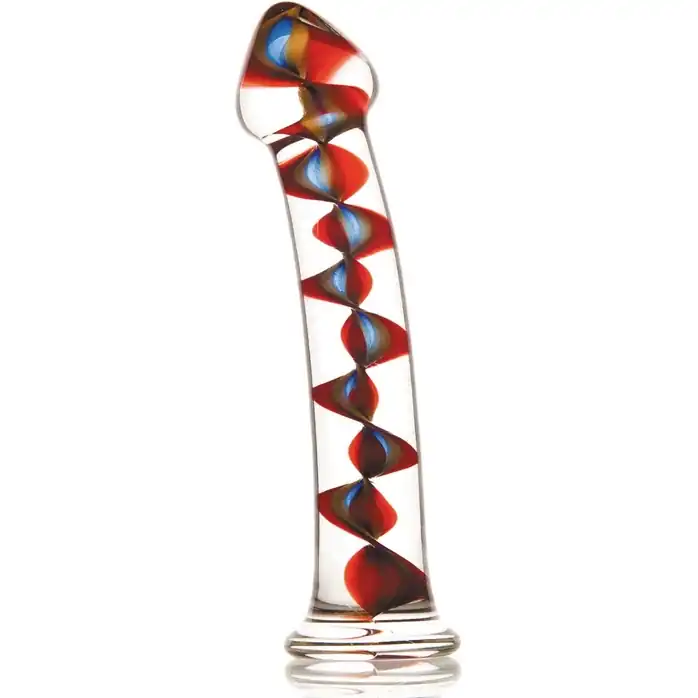 Стеклянный фаллос со спиралью внутри - 18 см - Sexus Glass