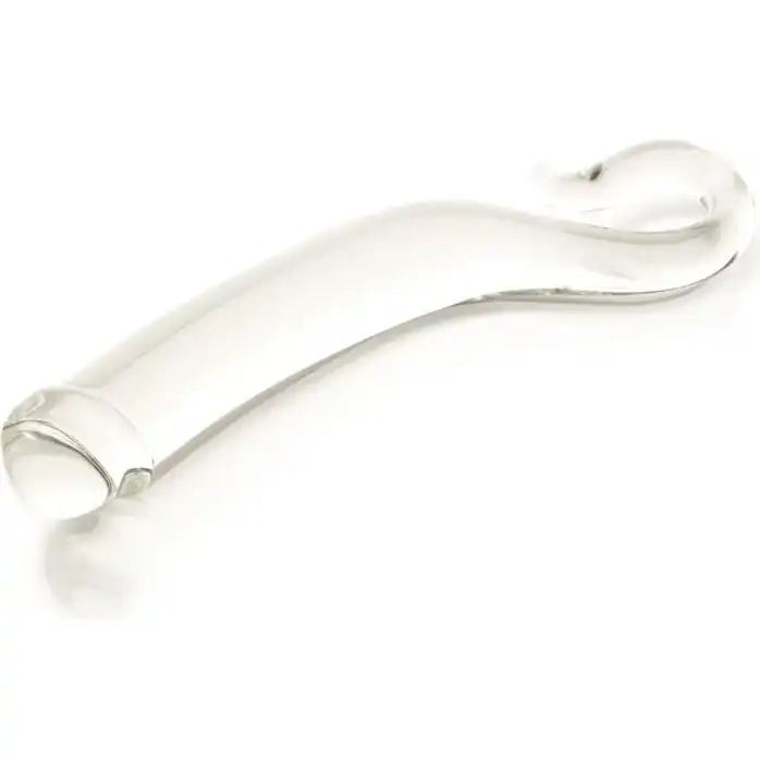 Изогнутый гладкий стеклянный фаллос - 19 см - Sexus Glass