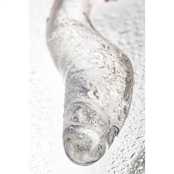 Загнутый фаллос с выпуклыми точками - 17,5 см - Sexus Glass. Фотография 12.