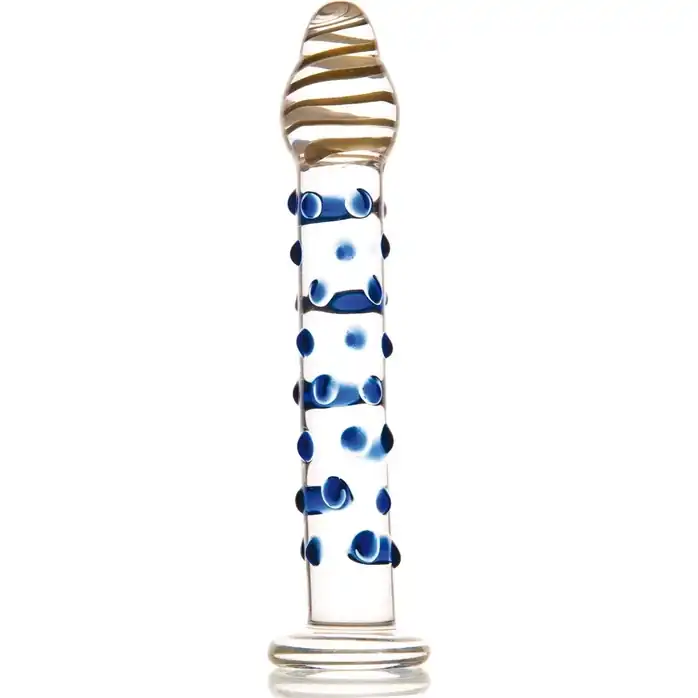 Прозрачный фаллос с точками - 18 см - Sexus Glass