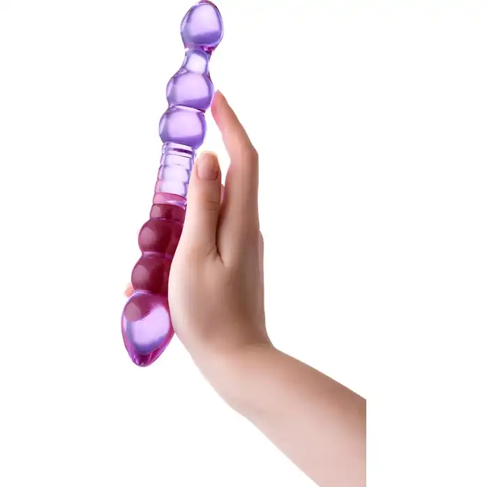 Двусторонний стеклянный фаллос-ёлочка - 22,5 см - Sexus Glass. Фотография 2.