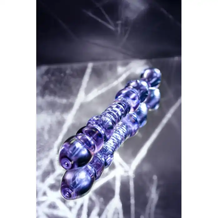 Двусторонний стеклянный фаллос-ёлочка - 22,5 см - Sexus Glass. Фотография 7.