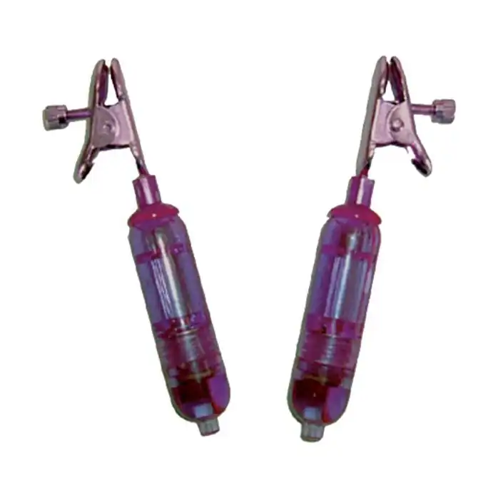 Фиолетовые виброклипсы для груди VIBRATING NIPPLE CLAMPS