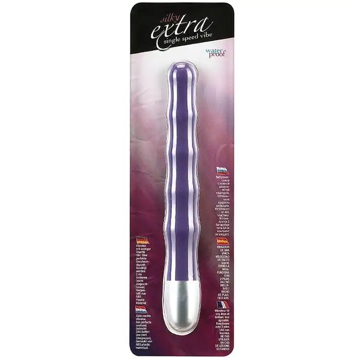 Фиолетовый вибромассажер волнистой формы SMOOTH VIBE - 17,8 см. Фотография 2.