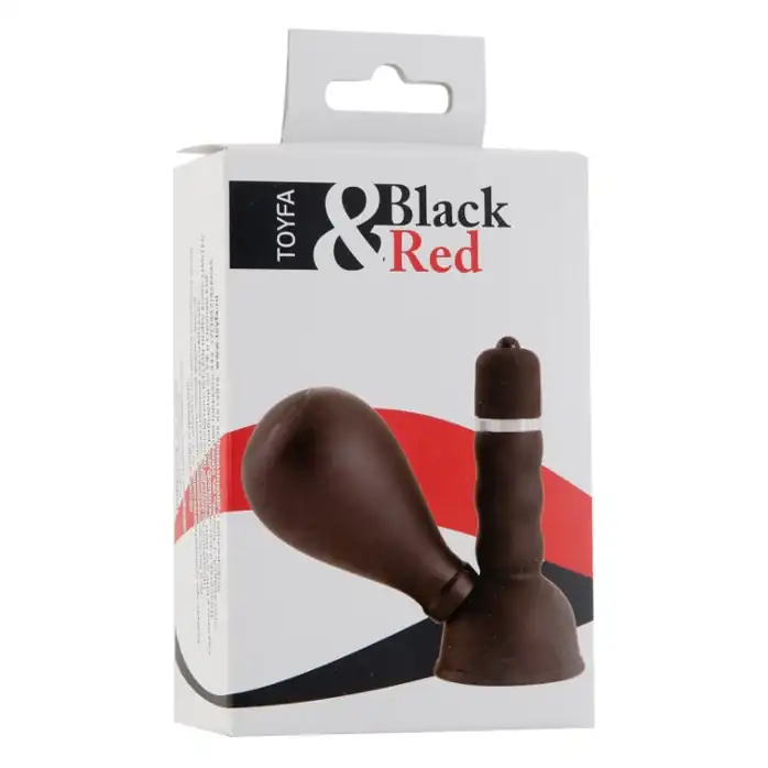 Черный вибратор с грушей на сосок - Black Red. Фотография 2.