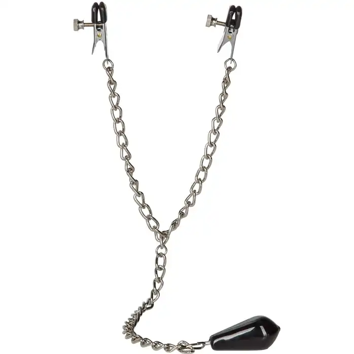 Зажимы на грудь с цепью и подвесом Weighted Nipple Clamps - Nipple Play