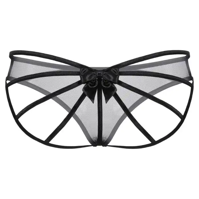 Черные трусики с бантиком на попке - Pants Thongs. Фотография 4.