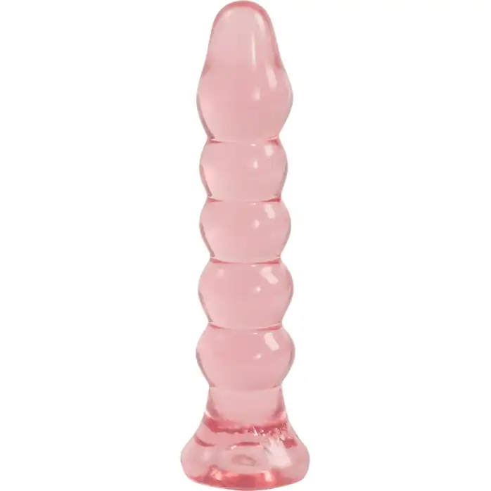 Анальная елочка из розового геля Crystal Jellies Anal Plug Bumps - 15,2 см - Crystal Jellies