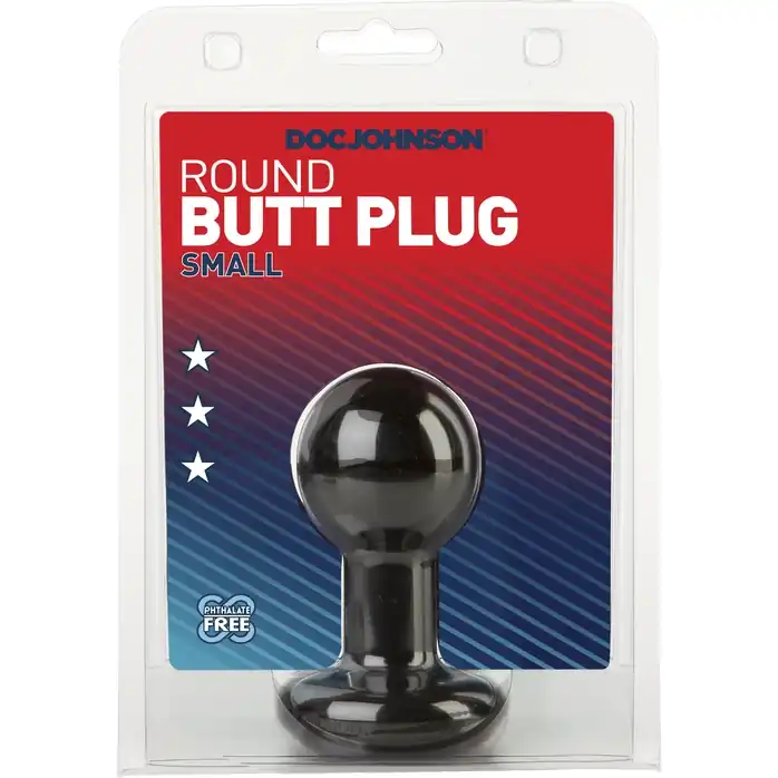 Круглая черная анальная пробка ROUND SMALL - The Classics. Фотография 2.
