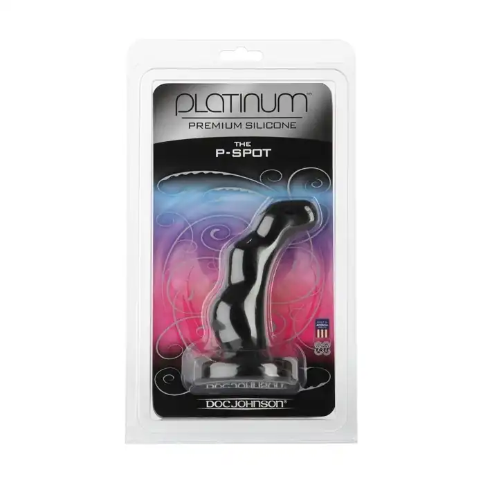Чёрный массажер простаты P-SPOT - Platinum Premium Silicone. Фотография 2.