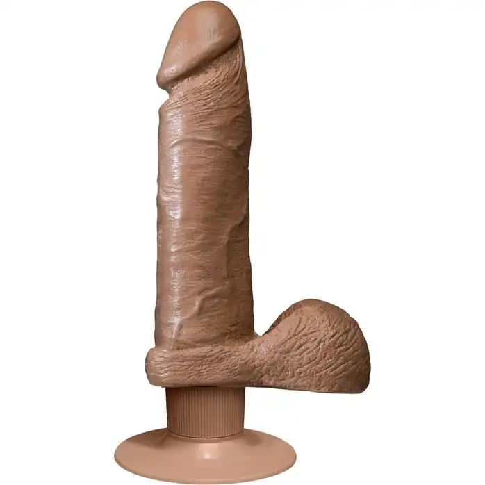 Вибратор-мулат с мошонкой и присоской The Realistic Cock Vibrating 6”- 21,6 см - The Realistic Cock