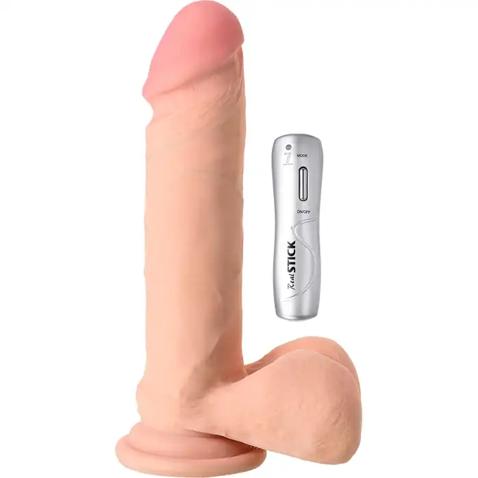 Телесный вибратор на присоске - 17 см - RealStick Elite