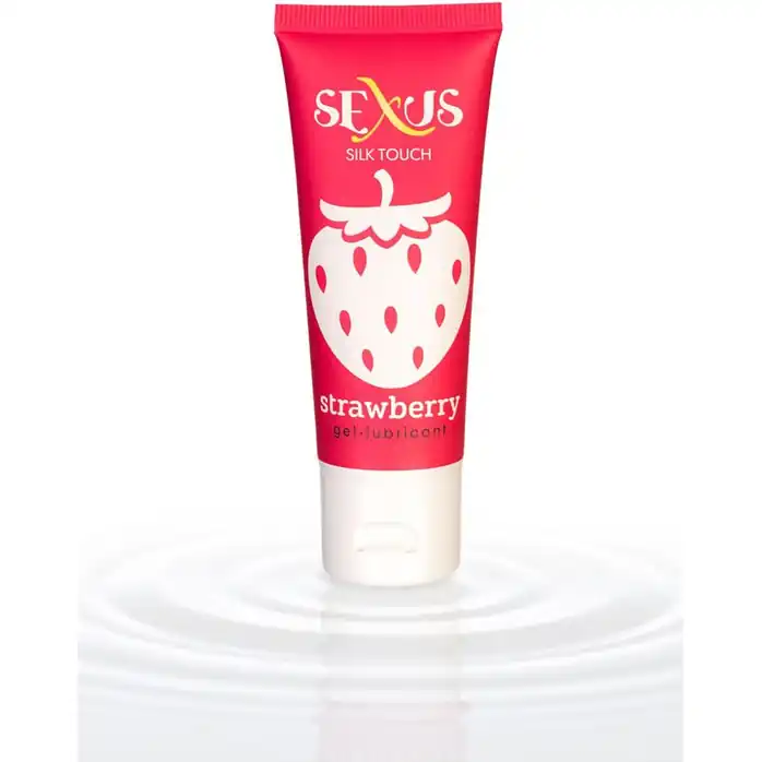 Увлажняющая гель-смазка с ароматом клубники Silk Touch Strawberry - 50 мл - Sexus Lubricant. Фотография 2.