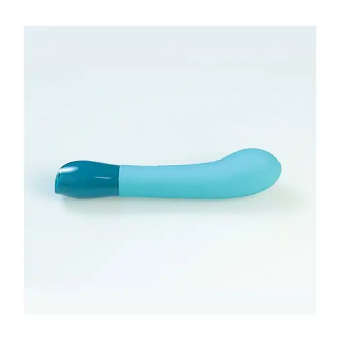 Голубой вибромассажер с изогнутой головкой Ceres G Spot - Key
