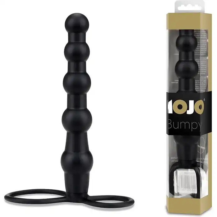 Черная ёлочка-насадка для двойного проникновения Mojo Bumpy - 15 см - Mojo. Фотография 5.