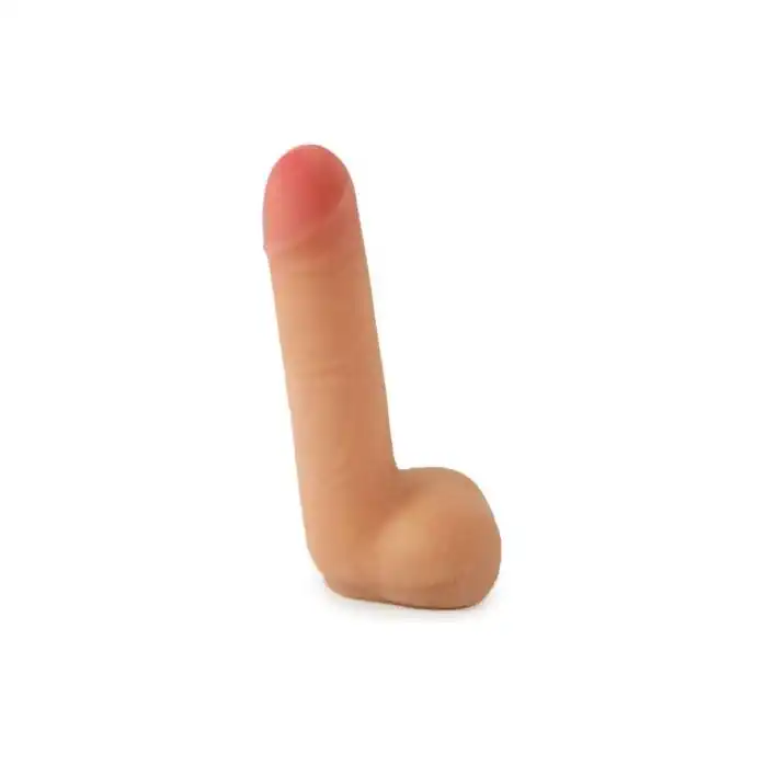 Реалистичный фаллоимитатор CyberSkin SlimLine CyberCock with Balls Light - 18 см - CyberSkin