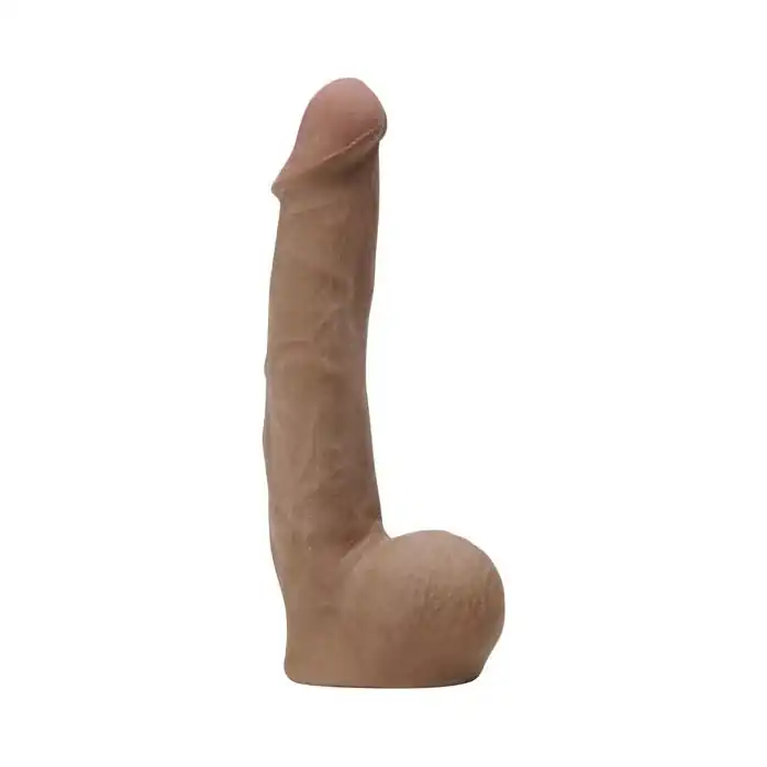 Реалистичный фаллоимитатор-мулат CyberSkin CyberCock with Balls Dark - 20,3 см - CyberSkin