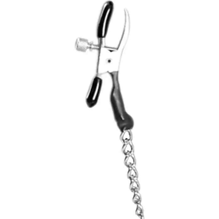 Зажимы для сосков на цепи Alligator Nipple Clamps - Fetish Fantasy Series. Фотография 3.