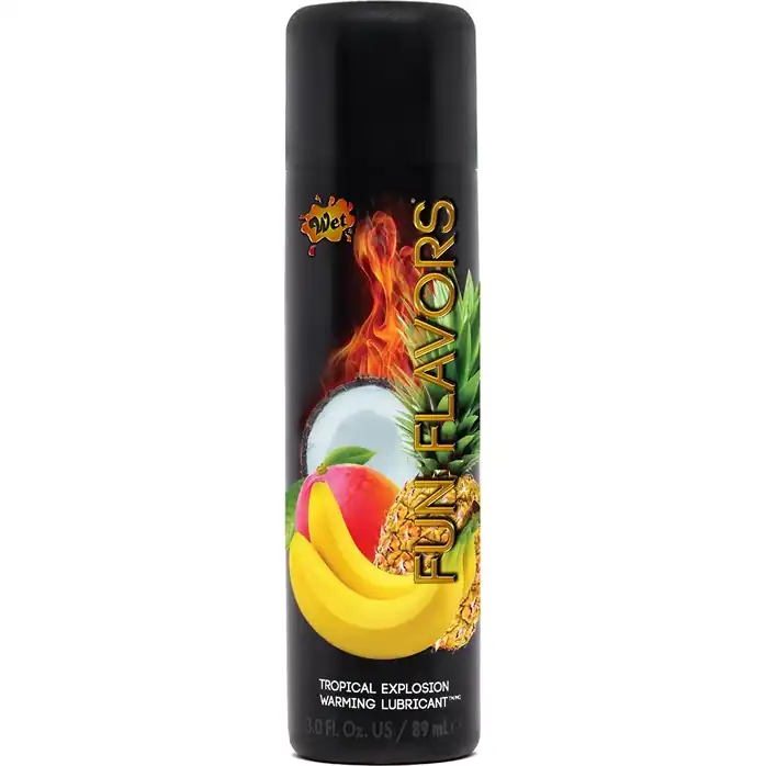 Разогревающий лубрикант Fun Flavors 4-in-1 Tropical Explosion с ароматом тропических фруктов - 89 мл - Wet Fun Flavors 4-in-1