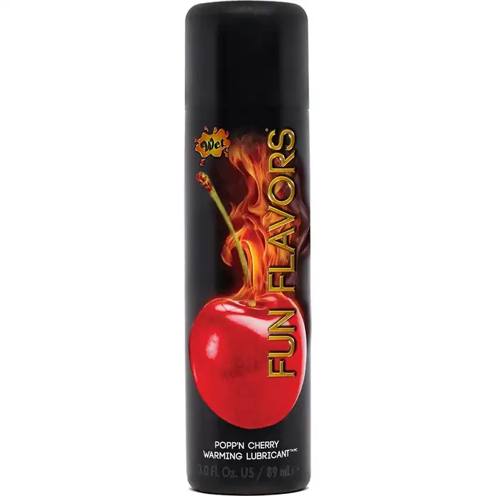 Разогревающий лубрикант Fun Flavors 4-in-1 Popp n Cherry с ароматом вишни - 89 мл - Wet Fun Flavors 4-in-1