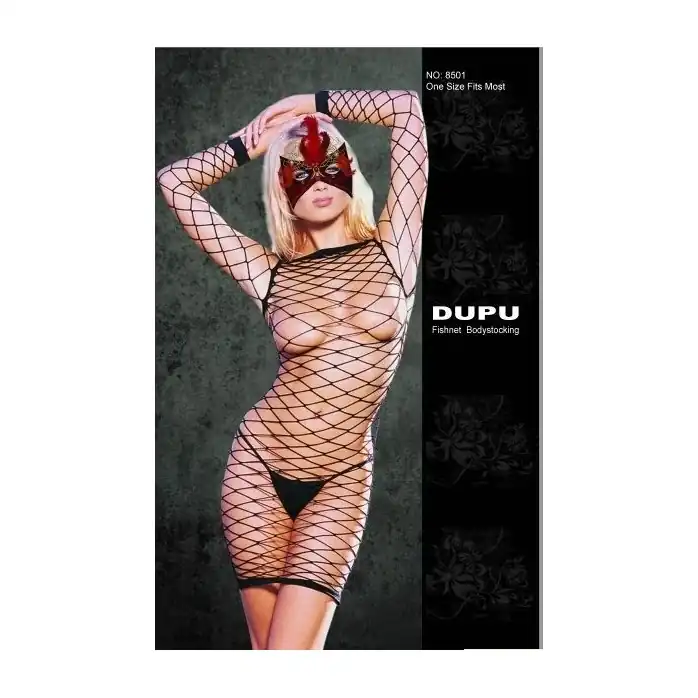Платье-сетка с длинными рукавами Dupu