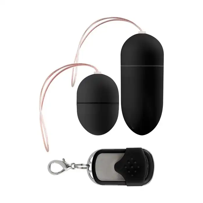Чёрные виброяйца Vibrating egg Two-pack с пультом ДУ - Shots Toys