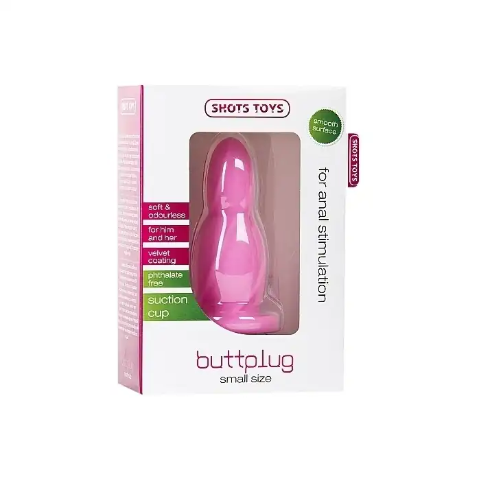 Малая анальная втулка Small Buttplug розового цвета - 9,4 см - Shots Toys. Фотография 2.