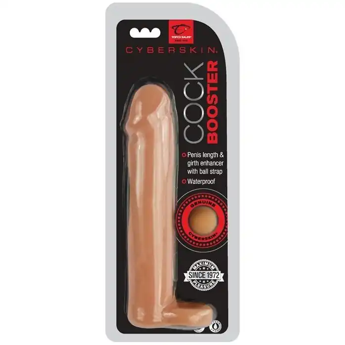 Полая насадка-удлинитель с подхватом мошонки CyberSkin Cock Booster Light - CyberSkin