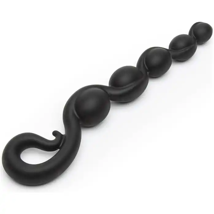 Черная анальная цепочка Bendybeads - 26,2 см. Фотография 4.