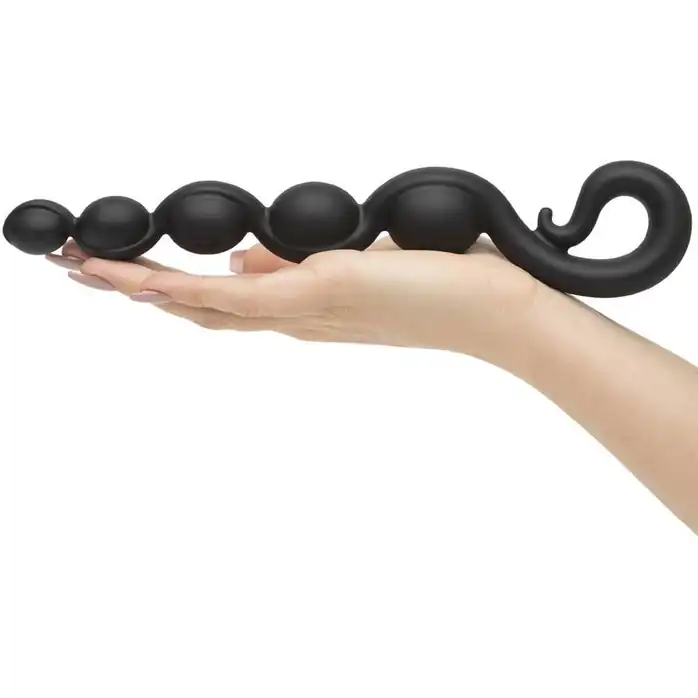 Черная анальная цепочка Bendybeads - 26,2 см. Фотография 5.