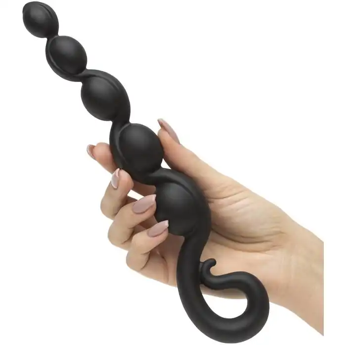 Черная анальная цепочка Bendybeads - 26,2 см. Фотография 6.