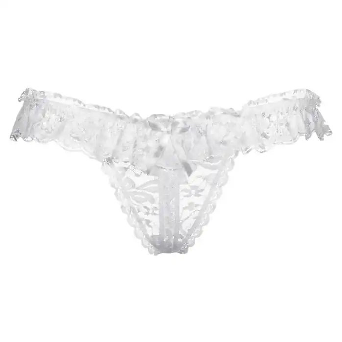 Трусики женские с кружевной юбочкой и доступом - Pants Thongs. Фотография 8.
